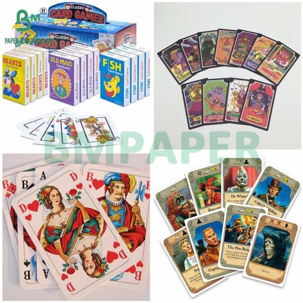 270GSM 290GSM 310GSM 2 Sides Coated Glossy Playing Card Board Black Core