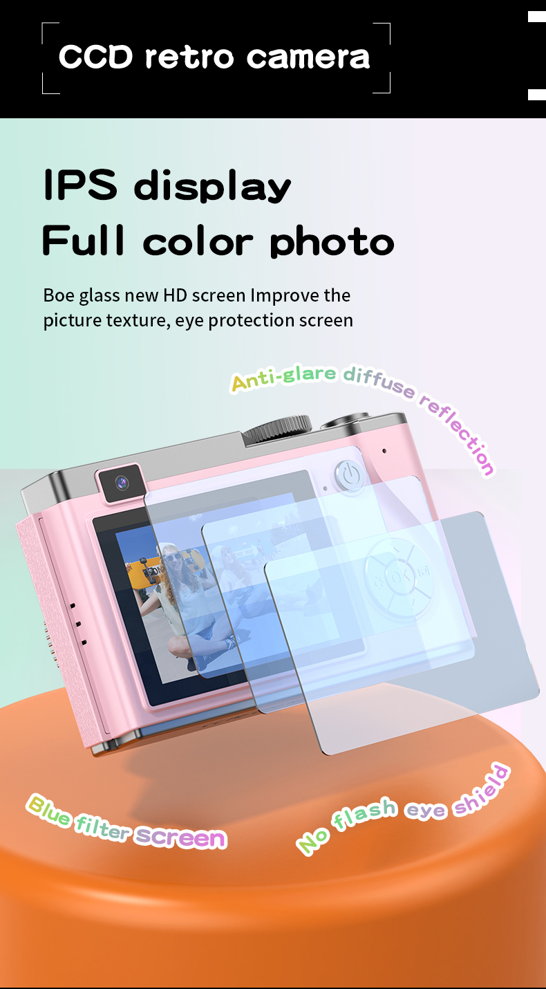 DLC 4K Ultra HD Flip Screen CCD Camera with 7.1x-16x Optical Zoom & 2.4