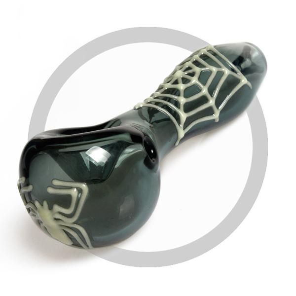Spider Web Glass Smoking Pipe Mixed Color With Night Luminous Design