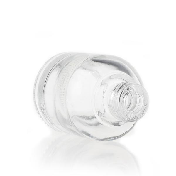 20ml 30ml 50ml Cosmetic Skincare Glass Serum Bottle With Texture Bamboo Collar Cap Glass Dropper Bottle