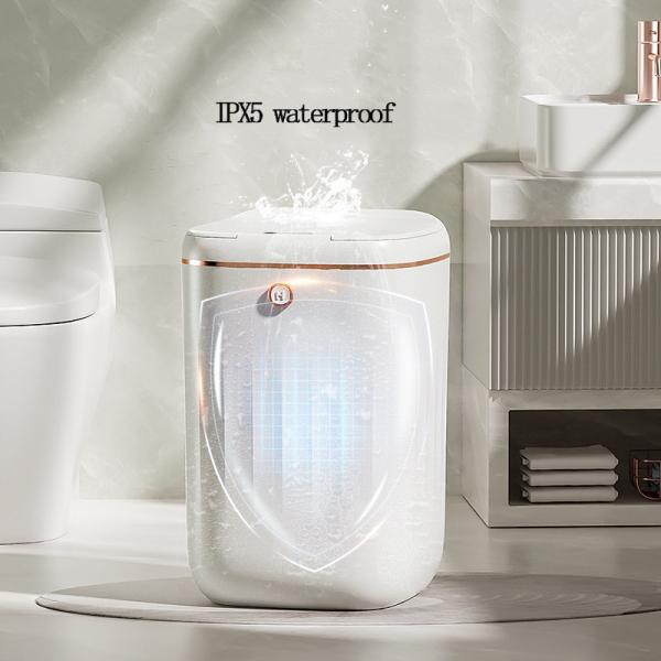 IPX5 Waterproof Household Bedroom Living Room Automatic with Lid Large Capacity New Smart Induction Garbage Can