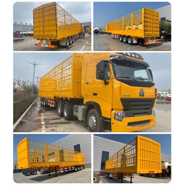 50ton High Enclosed Side Wall Cargo Transport Semi Truck Trailer for Cross Arm Suspension