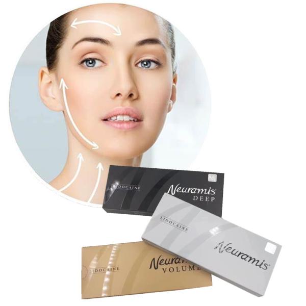 Губы наполнителя морщинок 1мл дермальных морщинок Нейрамис лидокаина кислоты Гиалуорник глубокая анти-