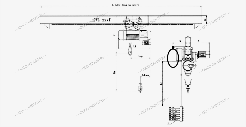 10 Ton Electric Engine Room Crane for Ship