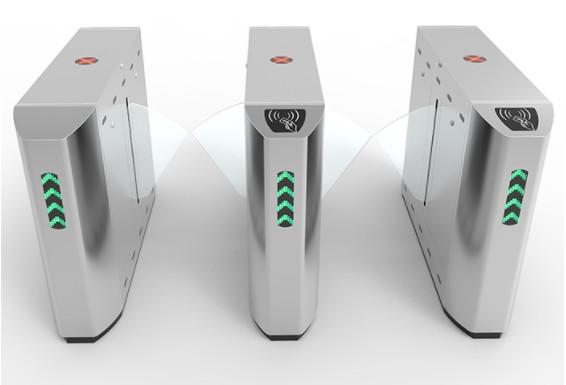CE 304 Stainless Steel Flap Barrier Turnstile 30-40 Person / Min Passing Speed