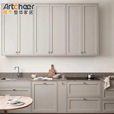 Flat Edge Countertop Eased Edge Modern Modular Kitchen Cabinet for Hassle-Free Assembly
