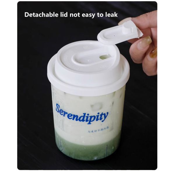 Frosted 500ml 16oz Fat Hard PP Plastic Smoothie Matcha Coffee Cups
