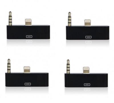 colorful 30pin to 8 Pin AUDIO ADAPTERS converter for iPhone 5 5s 5c Itouch Nano 7 Black
