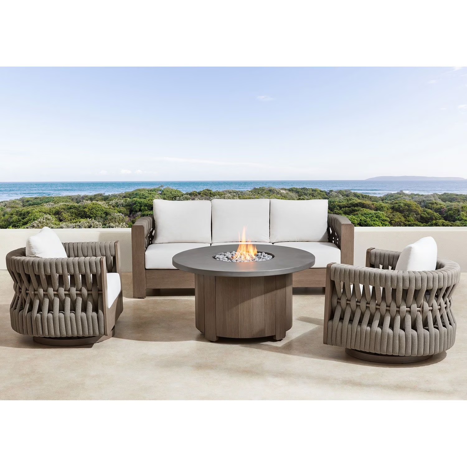 American Style Luxury Design Outdoor Patio Sofa with Firepit. Halifax SN-2663