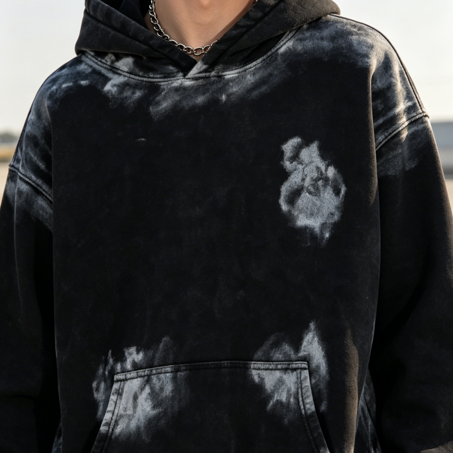Vintage Graffiti Paint Print Hoodie, Heavyweight Oversized Grunge Streetwear for Fall Men