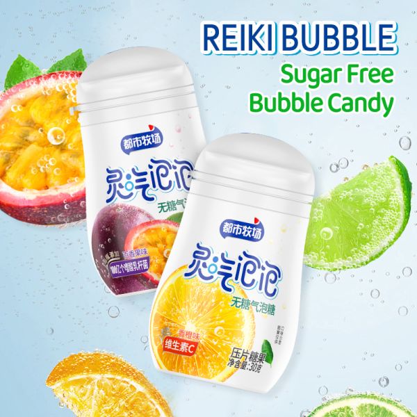 Customized Bubble Vitamin C Fizzy Sugar Free Hard Candy with 24 Months Shelf Life and 30g Net Weight