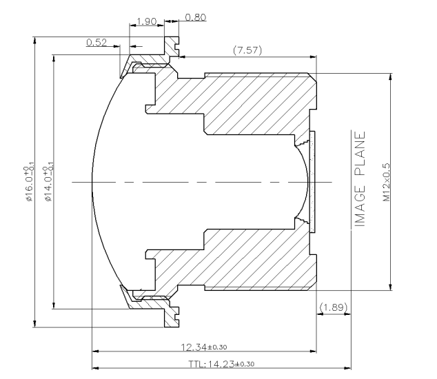 1.3mm F2.2 Ultra Wide Fisheye M12 Lens 210 Degree 2G4P+IR 67 Percent Relative Illumination 360 Surround View Camera