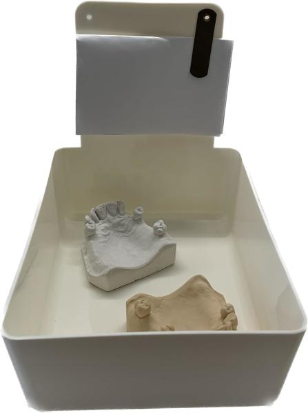 Dental Working Lab Pan, Dental Lab Work Case, Medium Plastic Pans With Stainless Steel Clip For Holding Job Cards