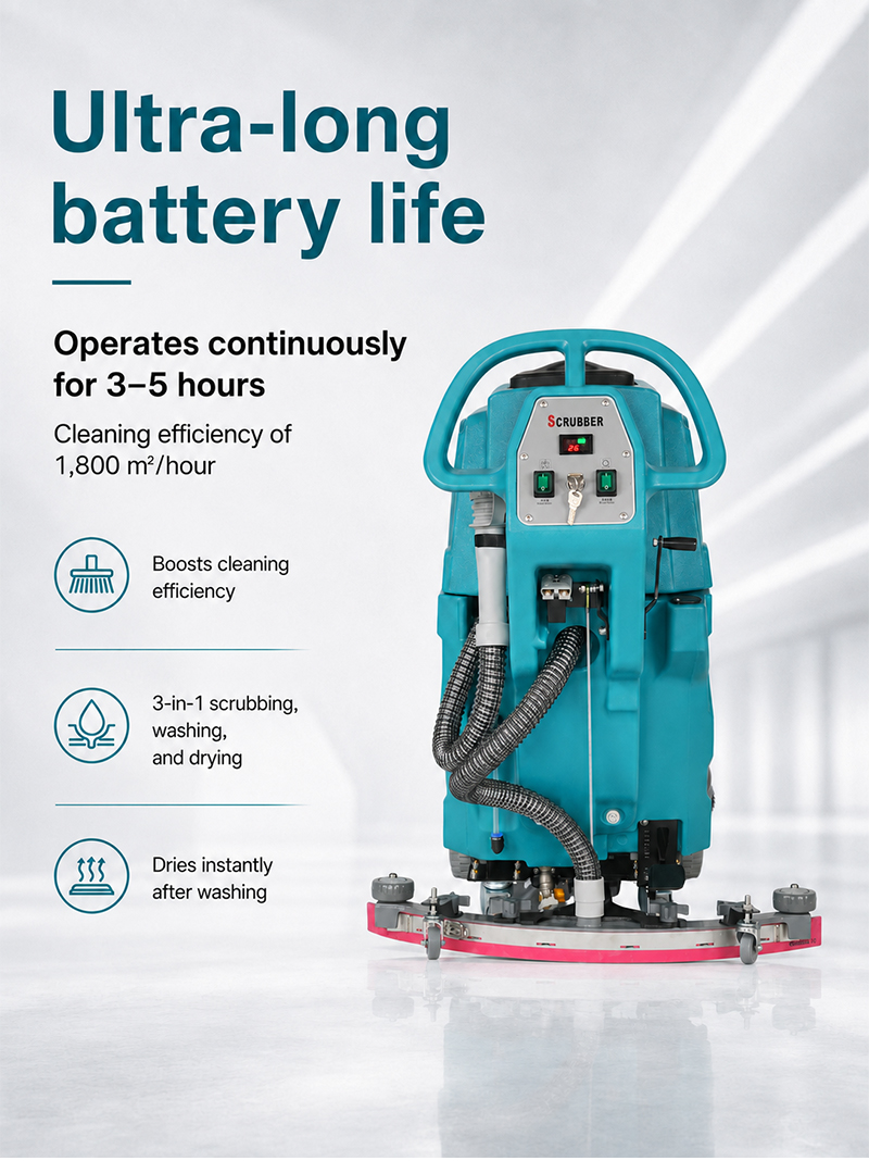 Electric Commercial Hand Push Scrubber Machine Industrial Granite Floor Cleaning Machine for Warehouse Sport Hall