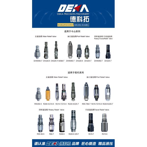 Гидравлический насос главный рельефный клапан R60-7 Для силовых деталей Тяжелое оборудование экскаватор