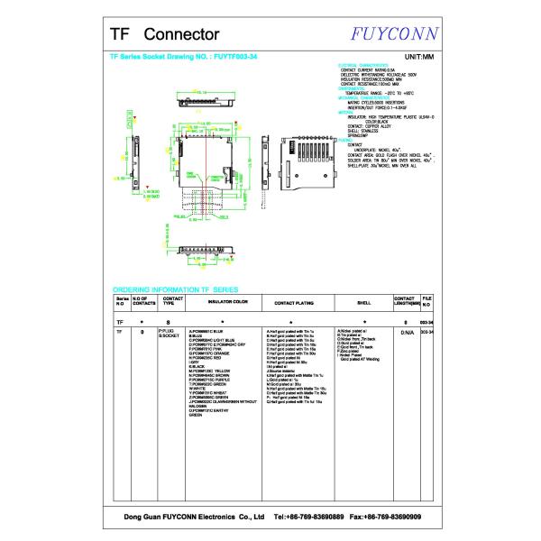 Припой держателя соединителя карты t Pin TF сплава меди 9 внезапный