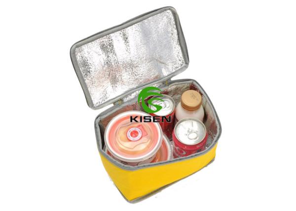 Disposable Yellow Insulated Cooler Bags Custom Waterproof For Lunch Delivery