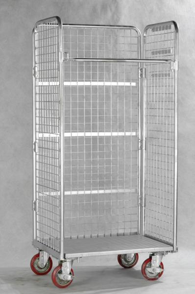Foldable Steel Roll Container Folding Box Steel Storage Rack Zinc Galvanized Finish