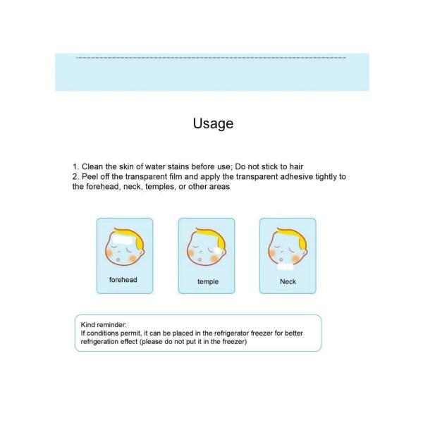 3 Years Shelf Time Physical Cooling Patch for Fever Relief Reusable and Effective