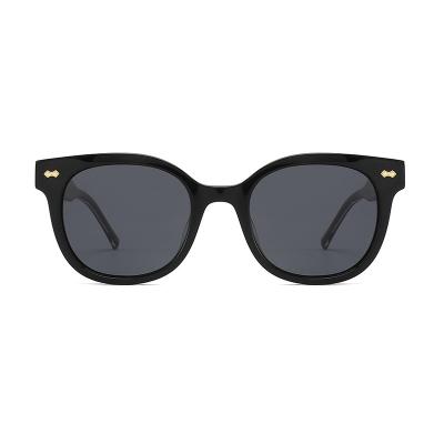 Eyewear Crafted das lentes dos óculos de sol do acetato mão UV permutável redonda chique