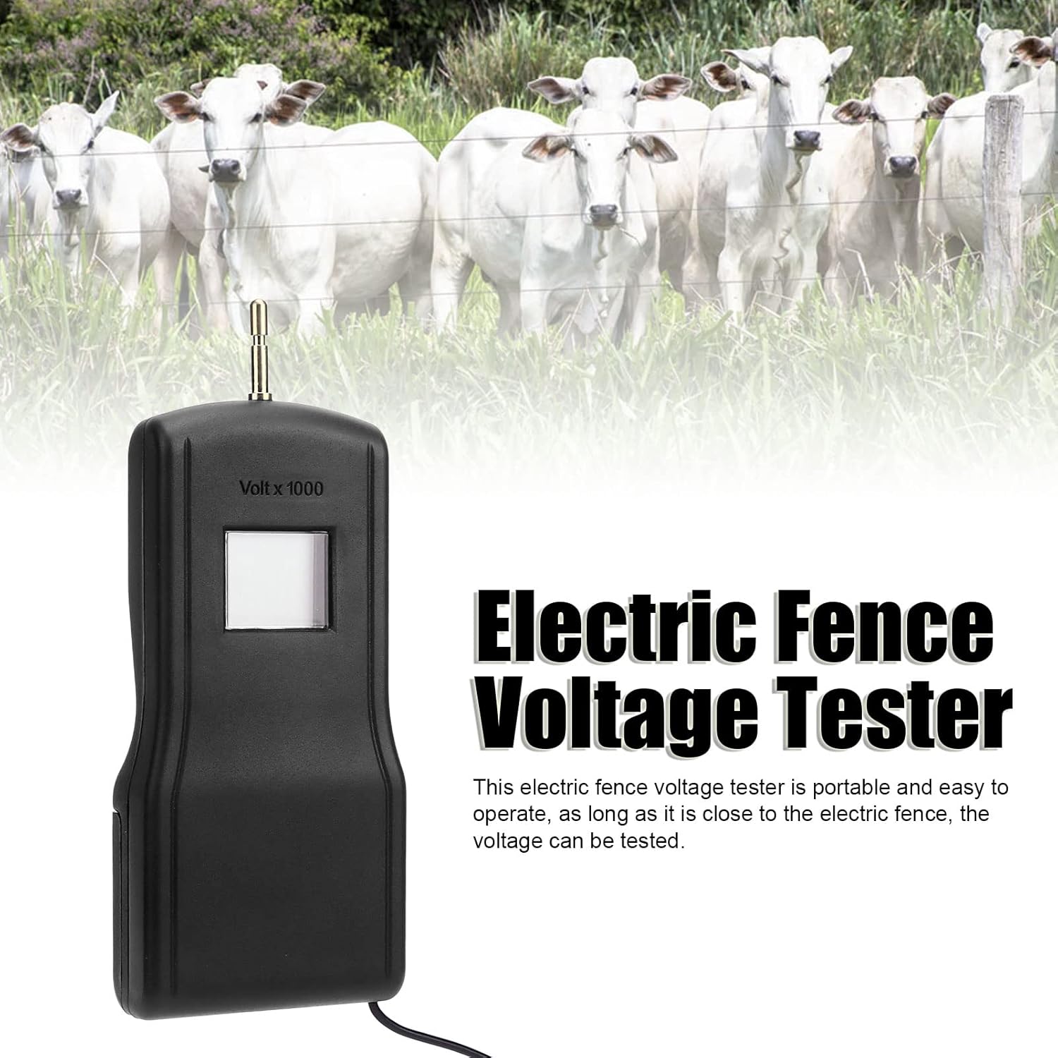 IMHOO LCD Digital Fence Tester 0.2-9.9kV Pulse Voltmeter for Farm Livestock Portable 9V Battery Powered