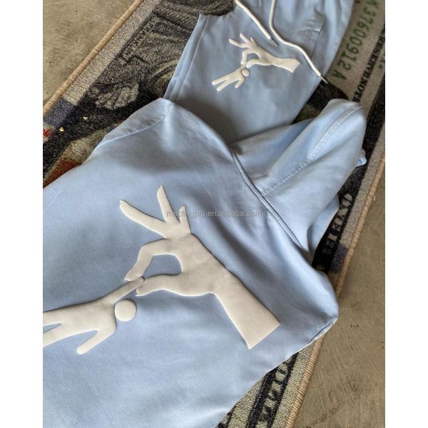 Hoodies Unisex Silk Screen Printed Tracksuit Mens Sweatshirt 3D Puff Print Hoodie Tracksuit