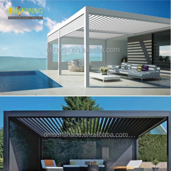 Алюминиевые комплекты для тента для перголы Моторизованная сдвижная крыша Полиэстер акриловый