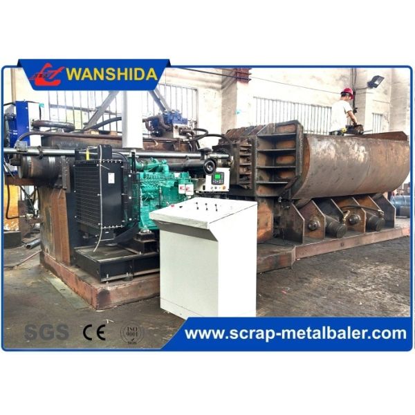 Scrap metal baling press machine with feeding grab for waste aluminum profile light scrap metal