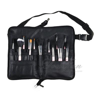 Professional Cosmetic Brush Holder , PU Leather Makeup Brush Bag