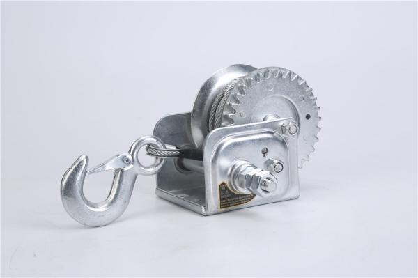 Zinc Plated   Steel Cable Worm Gear Hand Crank Trailer Winch