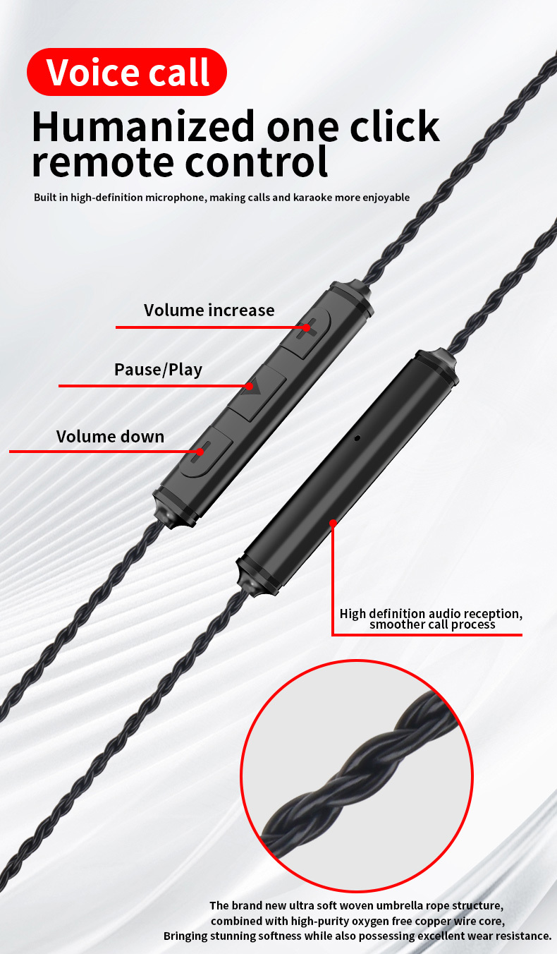 ML-AZ04 Type‑C/3.5mm Wired In‑Ear Earphones, 10mm Dynamic Driver HiFi Stereo Earbuds, Ergonomic Over‑Ear Hook Design with Built‑in Microphone Volume Control, 360° Surround Sound Sports Headphones