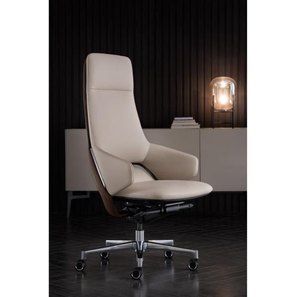 Modern Office Swivel Chair Hotel Study Room High Back Comfortable Leather Chair