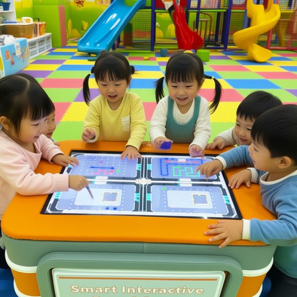 Multi-Player Interactive Touchscreen Table for Kids with PVC Material and 970mm*608mm*500mm Size