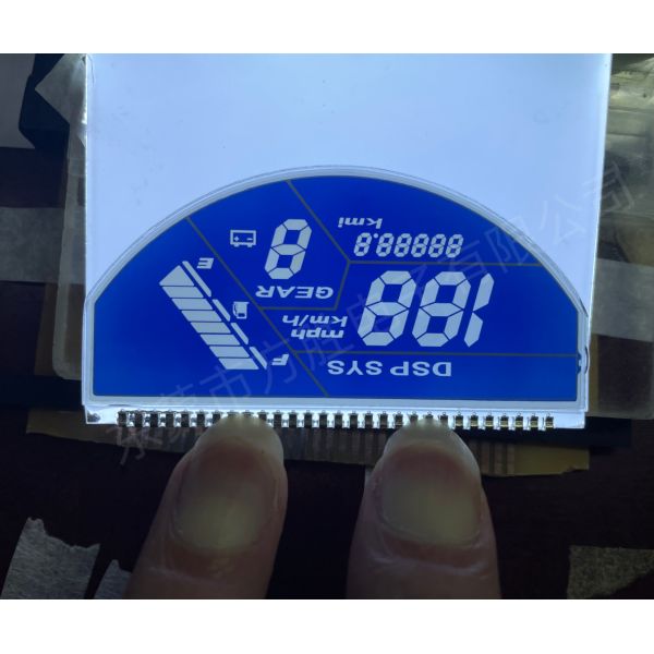 Custom Blue Film Motorcycle LCD Screen LCD Monochrome Displays Semicircular Speedometer LCD Display