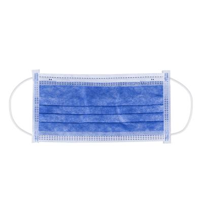 Blue 3ply Wearing Medical Mask Ce Premium 50pcs Per Box Packaging