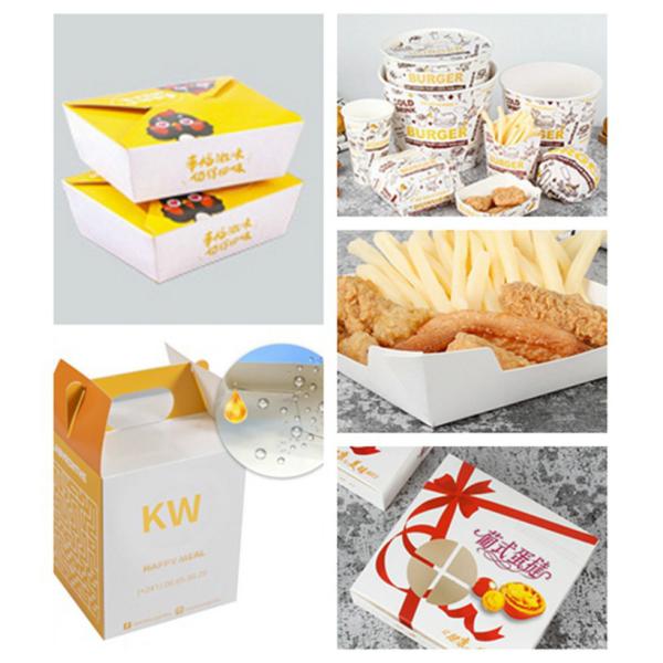 15g PE Coated 300g White Food Grade Paper For Lunch Burger Packing Box 15g PE Coated 300g White Food Grade Paper For Lunch Burger Packing Box