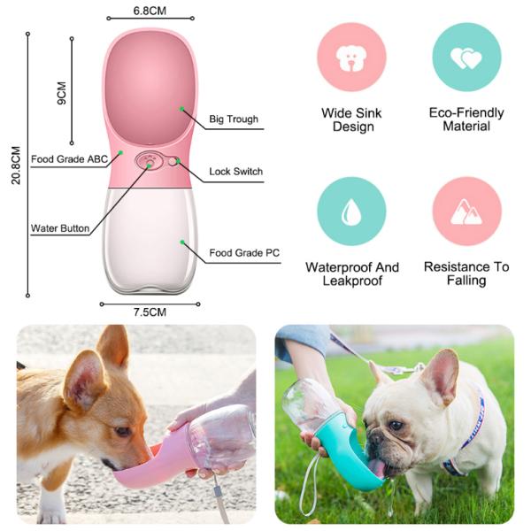 12-20OZ Drink Cup portable Foldable Dog Water Bottle For Walking