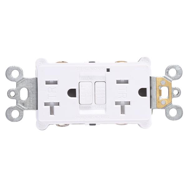 125V 20A Slim GFCI Electrical Outlet Self Test Grounding Fault Interruptor