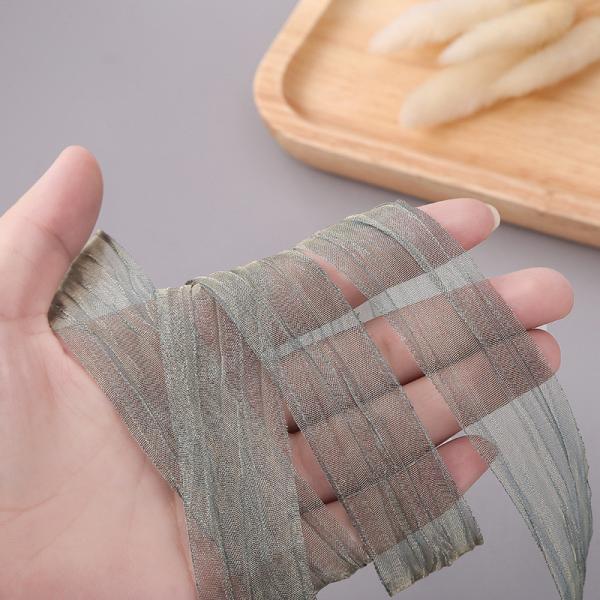 Подарочная упаковка 25 мм Органза лента Корея 2,5 см Прочная проволочная лента