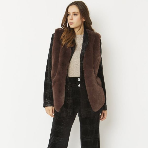 Sensual Faux Rabbit Fur Waistcoat