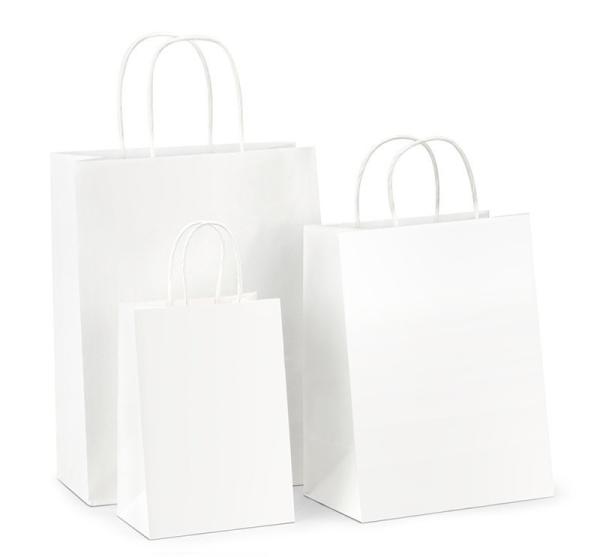 40gsm 15x21x8cm Kraft Paper Shopping Bag Custom Printed Logo With Handles 130g
