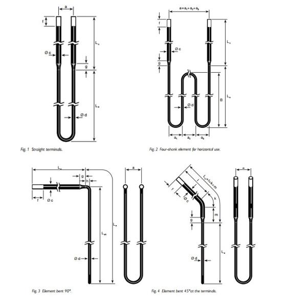 W U Type Mosi2 Heating Elements Electric Furnace Mosi2 Heater