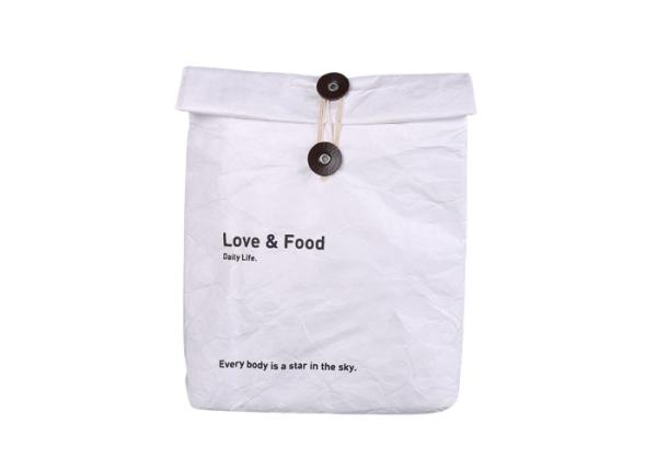 Personalized White Tyvek Insulated Cooler Lunch Bag Keeps Food Cold And Warm