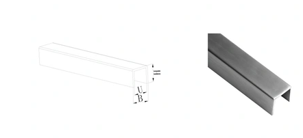 Canaleta em U de aço inoxidável balaustrada de vidro da espessura de 6mm - de 21mm compatível