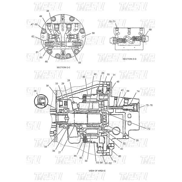 307-4176 Noir E307C Excavateur Voyage Moteur Arbre Pompes hydrauliques Pièces de rechange pour les mines d'énergie