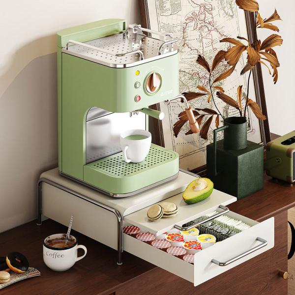 New 2 Tier Coffee Machine Capsule Holder with Pull-out Board  Nespresso Pod Storage Box Tea Bag Plate Rack Mug Organizer Drawer