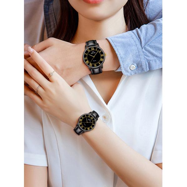 Водоустойчивый дозор кварца кожаного диапазона 3АТМ модный для людей и женщин