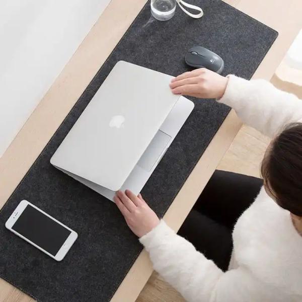 Cartoon Style Extra Large Gray Office Protector Keyboard Mouse Pad Laptop Felt Desk Mat
