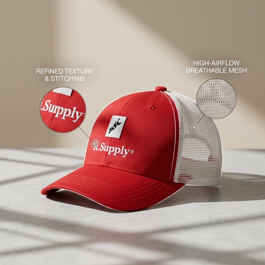 Ultra Breathable Full Mesh Back Summer Custom Trucker Cap Lightweight Design