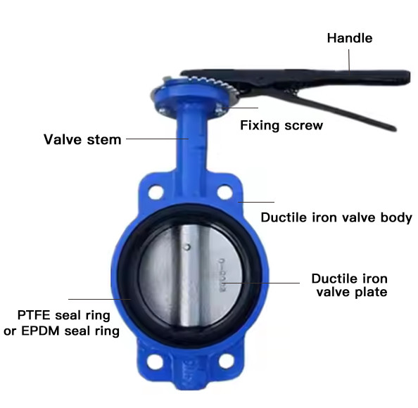 PN10 PN16 2 Inch Butterfly Valve Handle Wafer Cast Iron Manual Butterfly Valve